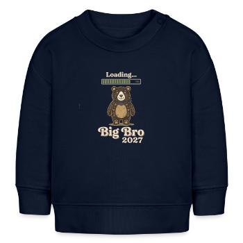 Großer Bruder 2027 Bär Loading - Baby Organic Sweatshirt Baby Changer von Stanley/Stella - Navy - Vorne