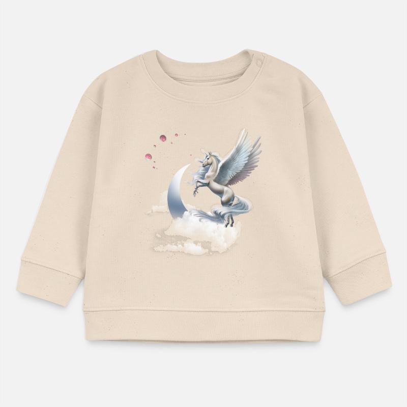 Einhorn oder Pegasus Fliegendes Pferd Baby Organic Sweatshirt Baby Changer von Stanley/Stella