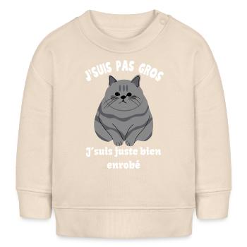 Big White Cat - Baby Sweatshirt by Stanley/Stella - soft Ecru - Front