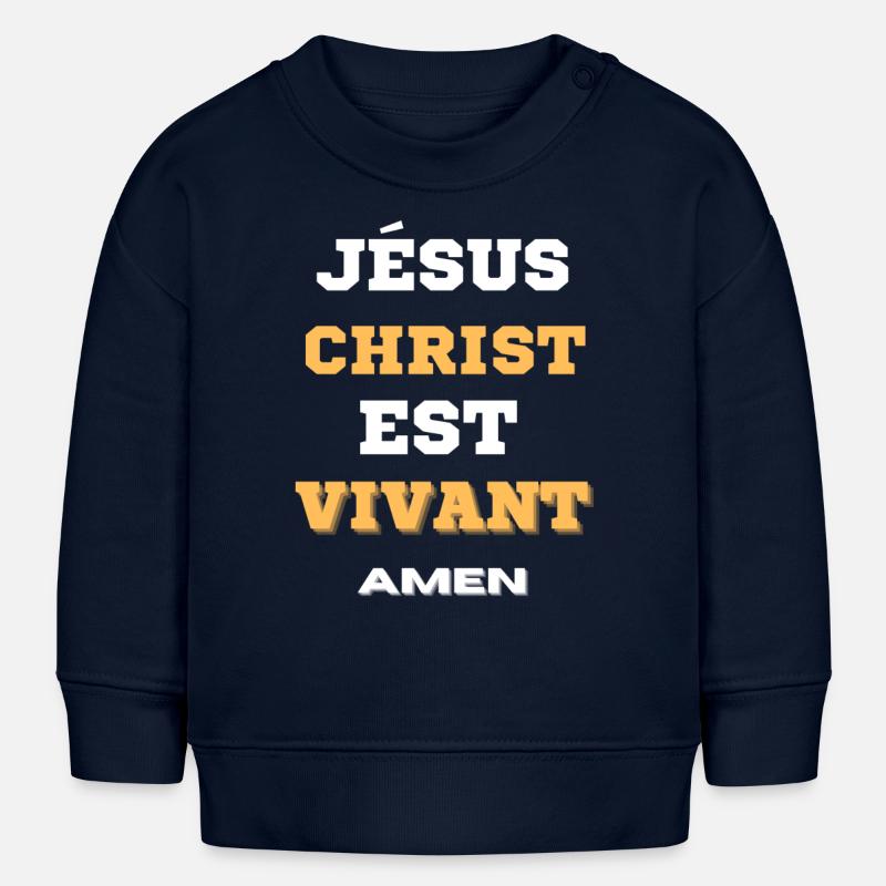 JESUS IS ALIVE - Baby Sweatshirt by Stanley/Stella - navy
