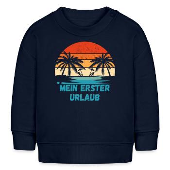 Mein erster Urlaub - Baby Organic Sweatshirt Baby Changer von Stanley/Stella - Navy - Vorne