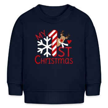 Mon premier Noël - Sweat bébé bio Stanley/Stella - bleu marine - Devant