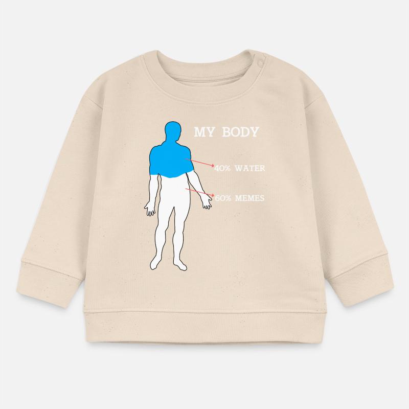 Funny Meme Mon Corps 40% Eau 60% Memes Sweat bébé bio Stanley/Stella