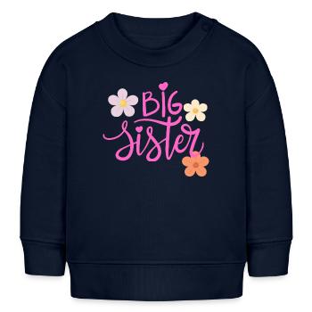 Big sister / Große Schwester T-Shirt - Baby Organic Sweatshirt Baby Changer von Stanley/Stella - Navy - Vorne