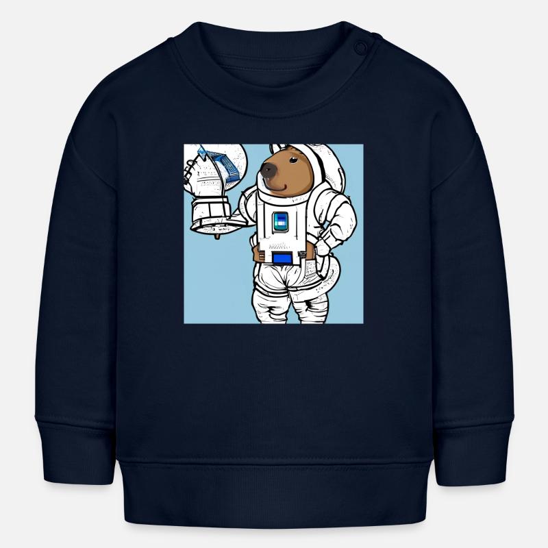 Astronaute de Capybara - Sweat bébé bio Stanley/Stella - bleu marine