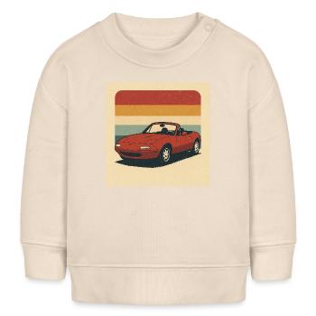 Retro Sportscar Illustration mit Vintagefarben - Baby Organic Sweatshirt Baby Changer von Stanley/Stella - Natur - Vorne