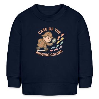 Détective – L’affaire des couleurs disparues - Sweat bébé bio Stanley/Stella - bleu marine - Devant
