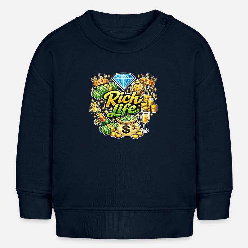 Rich Life Éclat et Diamants - Sweat bébé bio Stanley/Stella - bleu marine