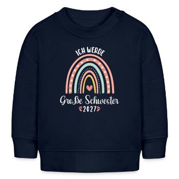 Ich Werde Große Schwester 2027 - Baby Organic Sweatshirt Baby Changer von Stanley/Stella - Navy - Vorne