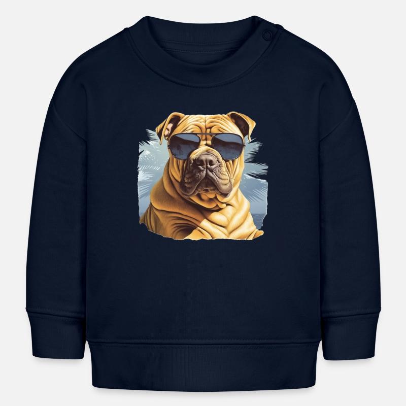 Shar Pei chinois - Sweat bébé bio Stanley/Stella - bleu marine