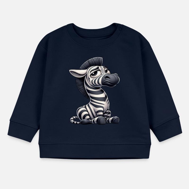 Lustiges Zebra Comic Stier Skeptischer Blick Baby Organic Sweatshirt Baby Changer von Stanley/Stella