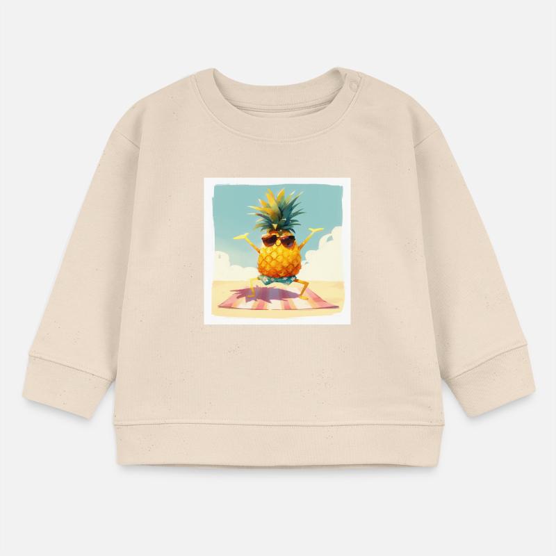 Drôle d’ananas dansant/faisant de l’exercice sur la plage Sweat bébé bio Stanley/Stella
