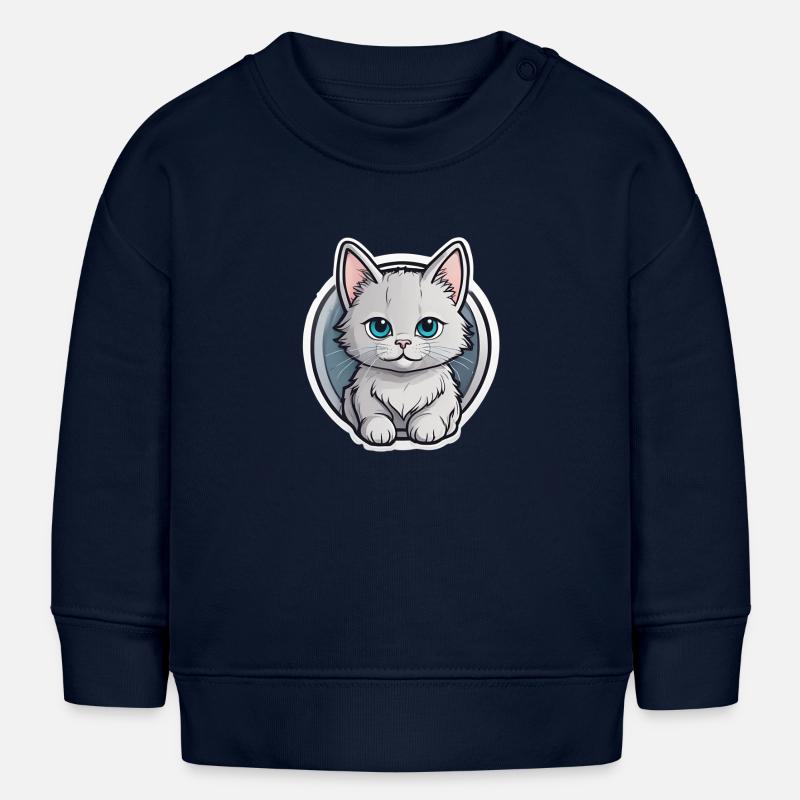 bébé chat - Sweat bébé bio Stanley/Stella - bleu marine