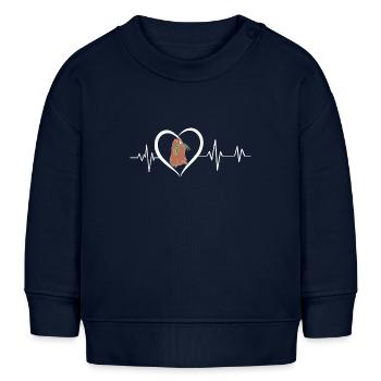 Murmeltier-Herzschlag - Baby Organic Sweatshirt Baby Changer von Stanley/Stella - Navy - Vorne