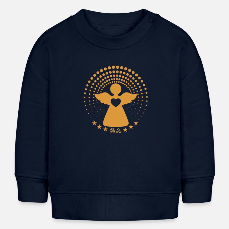 Refuge : Ange gardien - Sweat bébé bio Stanley/Stella - bleu marine