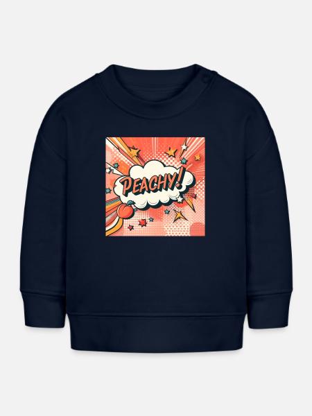 Peachy Pfirsich - Baby Organic Sweatshirt Baby Changer von Stanley/Stella - Navy