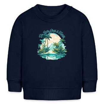 Un jour j irai à Tahiti - Sweat bébé bio Stanley/Stella - bleu marine - Devant