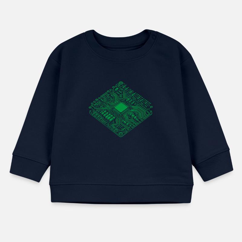 CPU anatomique et PCB - Cool Computer Scientists Sweat bébé bio Stanley/Stella