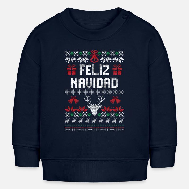 Feliz Navidad - Sweat bébé bio Stanley/Stella - bleu marine