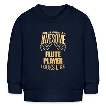 Flöte Flöte Flöte - Baby Organic Sweatshirt Baby Changer von Stanley/Stella - Navy - Vorne