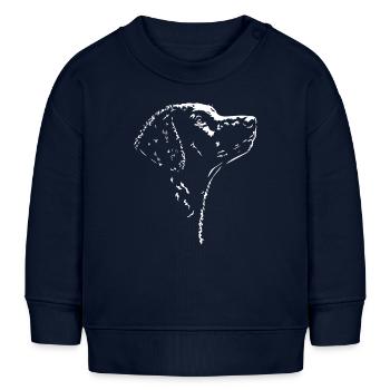 Curly Coated Retriever Silhouette Hunde Wilsigns - Baby Organic Sweatshirt Baby Changer von Stanley/Stella - Navy - Vorne