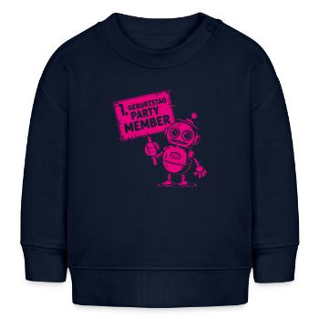 Ich bin ein Jahr 1. Geburtstag Roboter - Baby Organic Sweatshirt Baby Changer von Stanley/Stella - Navy - Vorne