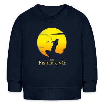 The Fisher King - Humour parodie pêche - Sweat bébé bio Stanley/Stella - bleu marine - Devant