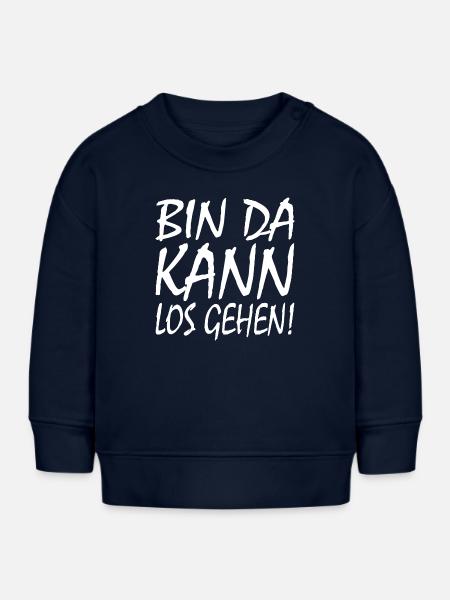 BIN DA KANN LOSGEHEN - Baby Organic Sweatshirt Baby Changer von Stanley/Stella - Navy
