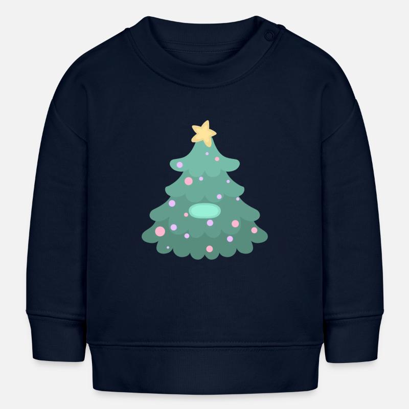 Sapin de Noël - Badge - Sweat bébé bio Stanley/Stella - bleu marine