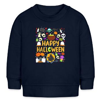Halloween Frohes Halloween - Baby Organic Sweatshirt Baby Changer von Stanley/Stella - Navy - Vorne