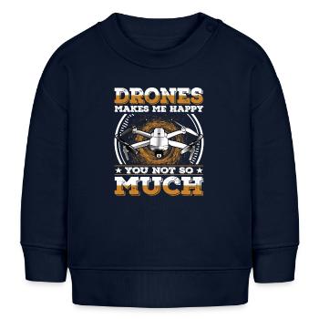 Drohnenfreude – Du bist nicht so meins - Baby Organic Sweatshirt Baby Changer von Stanley/Stella - Navy - Vorne