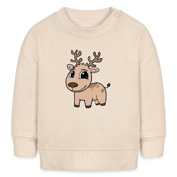Cerf Mignon Enfants Tout-petit - Sweat bébé bio Stanley/Stella - écru doux - Devant