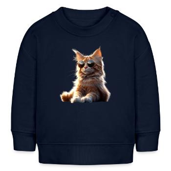 Maine Coon Katze Katzenmama Cat Maine-Coon Katzen - Baby Organic Sweatshirt Baby Changer von Stanley/Stella - Navy - Vorne