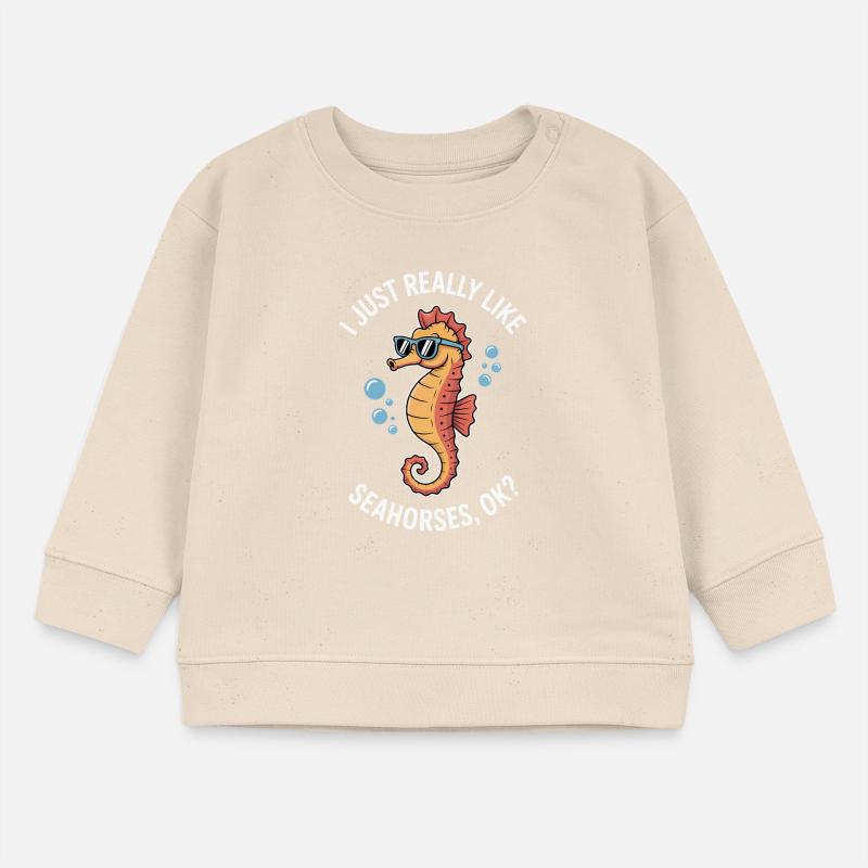 Seepferdchen Spruch Lustiges Seepferdchen Geschenk Baby Organic Sweatshirt Baby Changer von Stanley/Stella