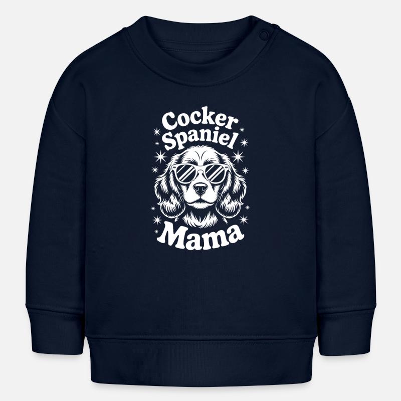 Cocker Spaniel faisant une blague Cadeau de cocker spaniel - Sweat bébé bio Stanley/Stella - bleu marine