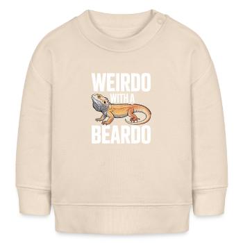 Weirdo mit Bartkind - Baby Organic Sweatshirt Baby Changer von Stanley/Stella - Natur - Vorne