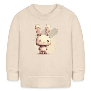 Cute rabbit with X-eyes - Baby Sweatshirt by Stanley/Stella - soft Ecru - Front
