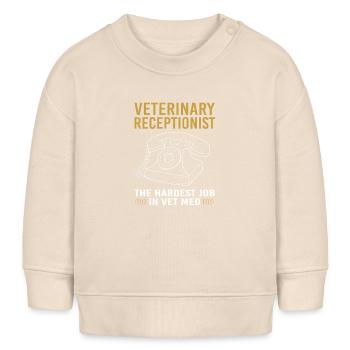 Vétérinaire, Secrétaire, Vétérinaire, Réceptionniste - Sweat bébé bio Stanley/Stella - écru doux - Devant