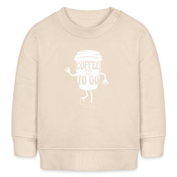 Kaffee Spruch Coffee To Go Cartoon Kaffeebecher  - Baby Organic Sweatshirt Baby Changer von Stanley/Stella - Natur - Vorne