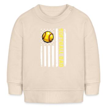 Camo Softball Dad PNG, Vatertagsdesign - Baby Organic Sweatshirt Baby Changer von Stanley/Stella - Natur - Vorne