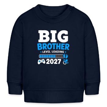 Großer Bruder Level-Ladung 2027 - Baby Organic Sweatshirt Baby Changer von Stanley/Stella - Navy - Vorne