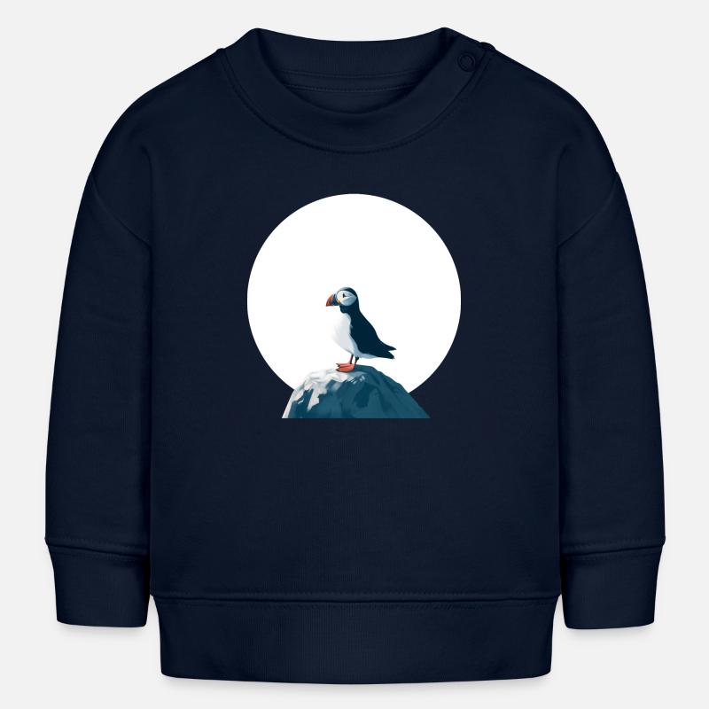 Macareux sur rochers - Sweat bébé bio Stanley/Stella - bleu marine