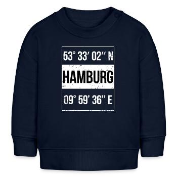 Hamburg Koordinaten - Baby Organic Sweatshirt Baby Changer von Stanley/Stella - Navy - Vorne