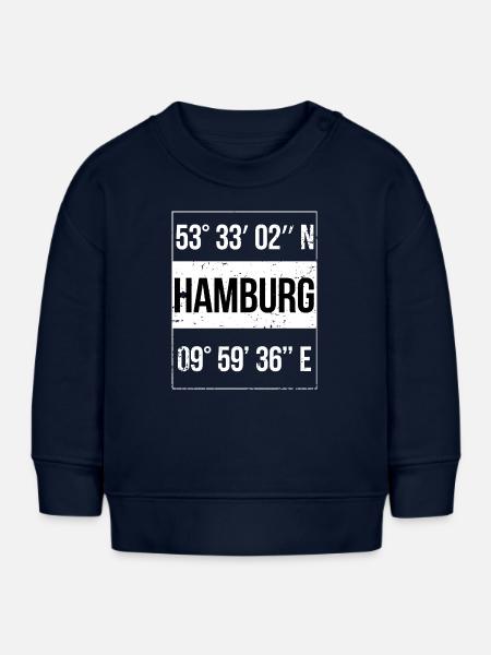 Hamburg Koordinaten - Baby Organic Sweatshirt Baby Changer von Stanley/Stella - Navy