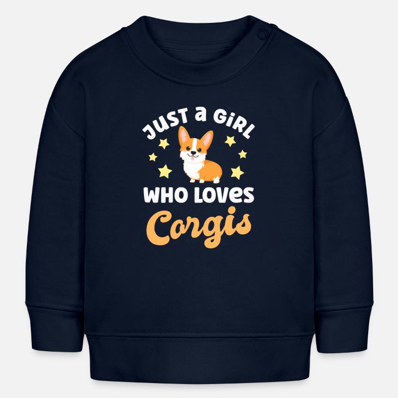 Chien Corgi - Sweat bébé bio Stanley/Stella - bleu marine