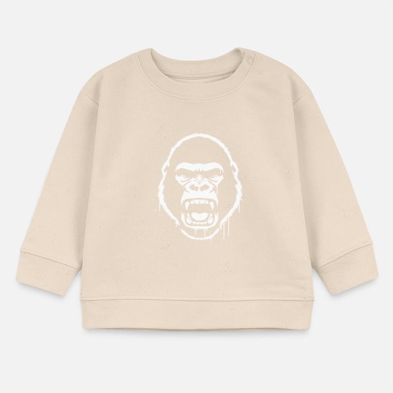 Furious Gorilla Stencil Grunge vector_path129 Sweat bébé bio Stanley/Stella