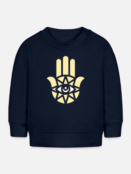 Hamsa Hand Ornament - Baby Organic Sweatshirt Baby Changer von Stanley/Stella - Navy