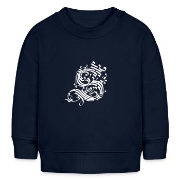 Noyau médiéval Initiales médiévales Noyau de château - Sweat bébé bio Stanley/Stella - bleu marine - Devant