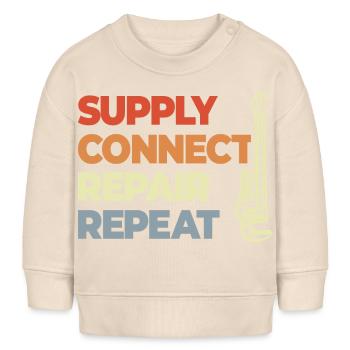 Installateur Spruch - Baby Organic Sweatshirt Baby Changer von Stanley/Stella - Natur - Vorne