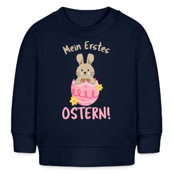 Mein erstes Ostern - Mädchen - Baby Organic Sweatshirt Baby Changer von Stanley/Stella - Navy - Vorne